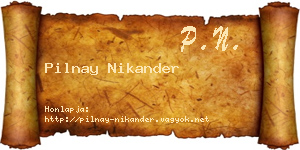 Pilnay Nikander névjegykártya